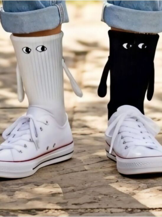 The Unbranded Brand Accessories - Black White Crew Compression Socks Twin Pack #SOK4
